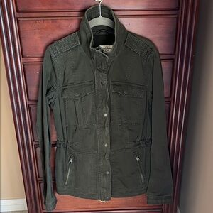 Abercrombie & Fitch Military-Style Utility Jacket Olive Green Medium